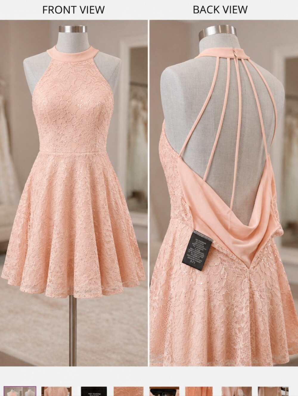 Lace Party Dress Blush Pink